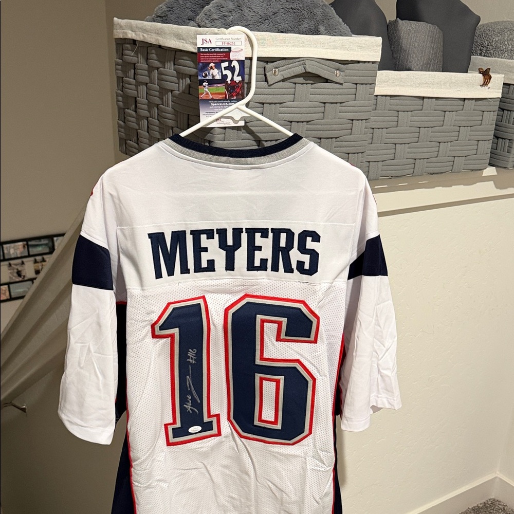 White and Blue Meyers Jersey